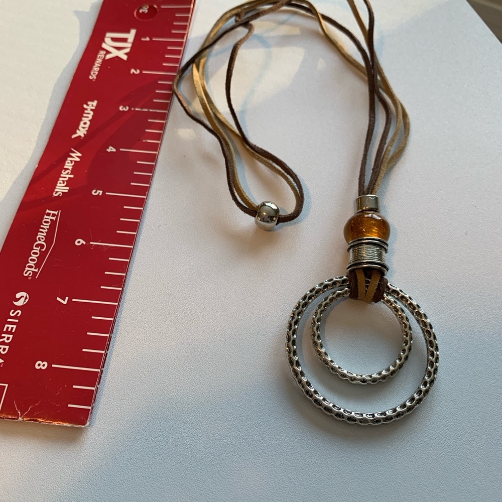 Boho Hippie Gypsy Double Circle Necklace - Picture 6 of 6